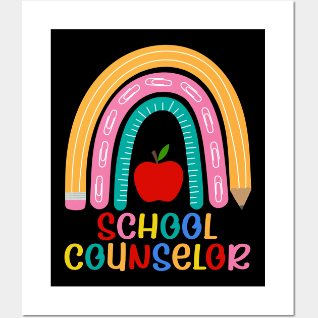 Cute School Counselor Rainbow Wall Art by White Martian